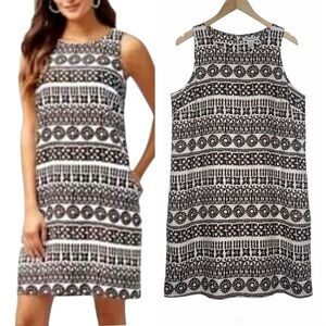 Tommy Bahama Tahiti Tango Linen Shift Dress Size L Pockets Spring Summer Easter